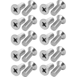 20pcs M8 Male Thread Phillips Flat Head Screws Filter Accessory