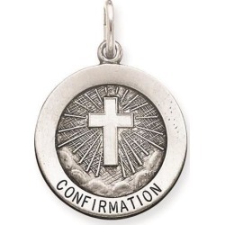 Sterling Silver Antiqued Confirmation Medal