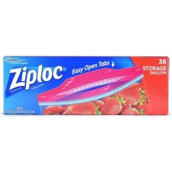 Ziploc Storage Bag, Gallon Value Pack, 38-Count, Pack of 3