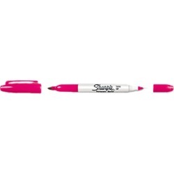 Sharpie Twin-Tip Permanent Marker, Fine/Ultra Fine Point, Magenta
