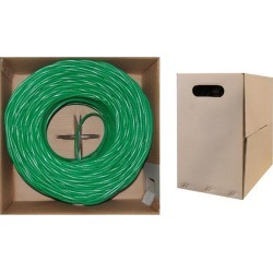 Cable Wholesale CAT5E UTP Bulk Cable Solid 350MHz 24 AWG - 1000 ft - Green