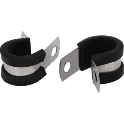 15mm Dia EPDM Rubber Lined P Clips Cable Hose Pipe Clamps Holder 2pcs