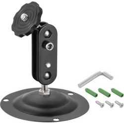 CCTV Camera Mount - Adjustable Indoor/Outdoor Camera Mounting Support 95mm Height Iron Black for Camera Home Surveillance System
