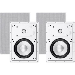 Monoprice 2-Way Architectural Aluminum In-Wall Speakers - 6.5 Inch (Pair) With Micro Ceramic Composite Tweeter - Sycamore Series