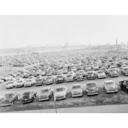 Posterazzi SAL255424622 USA St. Louis Large Parking Lot Along Mississippi River Macarthur Bridge in the Background Poster Print - 18 x 24 in.