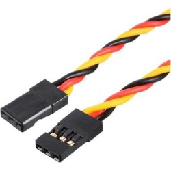 34CM 3-Pin Male to Male Lead Twisted Servo Extension Cable Cord Connectors, 22AWG 60-Cores Wire for RC Futaba JR Servo
