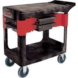 RUBBERMAID FG618000BLA Trade Cart/Service Bench,38 In. L,Black