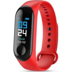 M3 Smartband Fitness Tracker Smart Bracelet Blood Pressure Heart Rate Monitor Waterproof Smart Band red