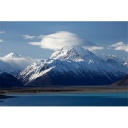 Posterazzi PDDAU02DWA6892 Aoraki Mount Cook & Lake Pukaki Mackenzie Country South Canterbury South Island New Zealand Poster Print by David Wall