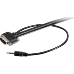 C2G 50230 Select VGA + 3.5mm Stereo Audio and Video Cable M/M, In-Wall CMG-Rated, Black (50 Feet, 15.24 Meters)