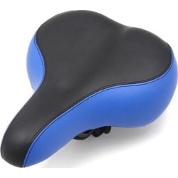 Black Blue Faux Leather Covered Cycling Bicycle Sport Mountain Bike Seat Saddle