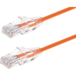 Monoprice Cat6 Ethernet Patch Cable - 5 feet - Orange Snagless RJ45 Stranded 550MHz UTP CMR Riser Rated Pure Bare Copper Wire 28AWG - SlimRun Series