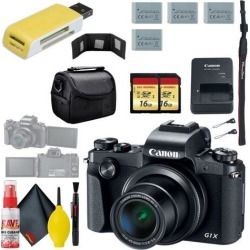 Canon PowerShot G1 X Mark III Digital Camera & 16GB MicroSD x2 & Carrying Case & Battery x3
