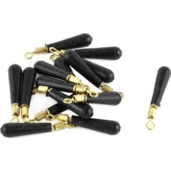 Unique Bargains 15pcs Black Rubber Rotating Copper Float Seat 20mm Length Fish Tackle Tool