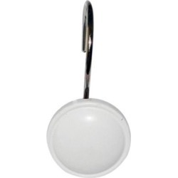 Carnation Home Fashions Indoor Color Rounds Resin Shower Curtain Hooks in White