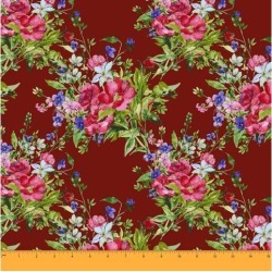 Soimoi Floral Printed Sewing Material 58 Inches Wide Cotton Poplin Fabric Supplies By The Meter-Brown