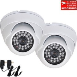 VideoSecu 2 Pack IR Day Night Vision Dome Outdoor Indoor Security Camera 3.6mm Wide View Angle Built-in 1/3' Sony Effio CCD 700TVL High Resolution for