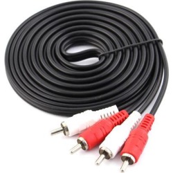 2 RCA Male to 2 RCA Male Audio Video Connector Extension Cable 3 Meters Long