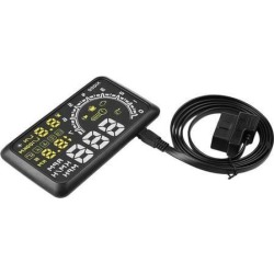 W02 5' Head Up Display HUD Car OBD2 Voltage Speed Warning Fuel Consumption