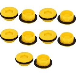 G3/4 Hex Socket Design Plastic Male Threaded Sealing Cap Yellow 10pcs