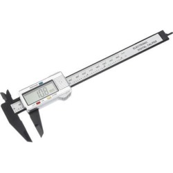 Digital Caliper 6 Inch 150mm X 0.1mm Plastic Measuring Tool for Outside Inside Depth Silver Shell