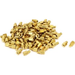 M3 x 5mm+4mm Male to Female Thread Brass Hex Pillars Standoff Spacers 100PCS