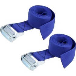 2.5M x 5cm Lashing Strap Cargo Tie Down Straps w Cam Lock Buckle 500Kg Work Load, Blue, 2Pcs