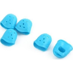 Guitar Ukulele Banjo Bass Fingertip Finger Guards Picks Protector Blue S 5pcs
