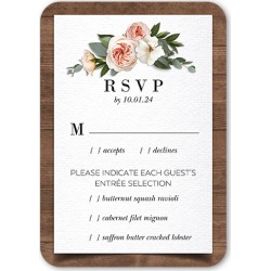 RSVP Cards: Bohemian Flowers Wedding Response Card, Brown, Signature Smooth Cardstock, Rounded found on Bargain Bro Philippines from shutterfly.com for $2.53