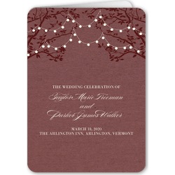 Wedding Program Cards: Enlightened Evening Wedding Program, Red, 5x7 Folded Program