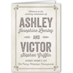 Wedding Program Cards: Chalk Splendor Wedding Program, Grey, 5x7 Folded Program