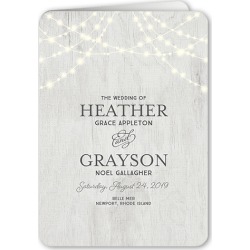 Wedding Program Cards: Glowing Ceremony Wedding Program, Grey, 5x7 Folded Program