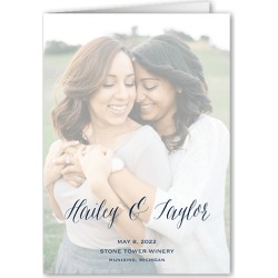 Wedding Program Cards: Call For Celebration Wedding Program, Blue, 5x7 Folded Program