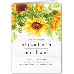 Wedding Program Cards: Sunny Celebration Wedding Program, White, 5x7 Folded Program