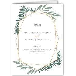 Wedding Program Cards: Lavish Lines Wedding Program, Yellow, 5x7 Folded Program