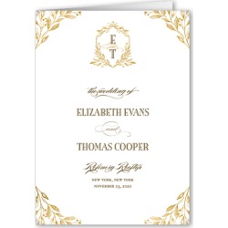 Wedding Program Cards: Classic Herald Wedding Program, Yellow, 5x7 Folded Program