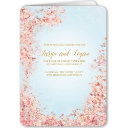 Wedding Program Cards: Perfect Paradise Wedding Program, Blue, 5x7 Folded Program