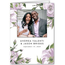 Wedding Program Cards: Crisp Petals Wedding Program, Purple, 5x7 Folded Program