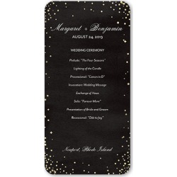 Wedding Program Cards: Elegant Sky Wedding Program, Black, 4x8 Flat Program