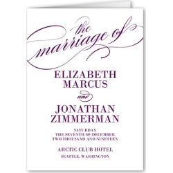 Wedding Program Cards: Modish Marriage Wedding Program, Purple, 5x7 Folded Program