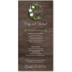 Wedding Program Cards: Rustic In Love Wedding Program, Brown, 4x8 Flat Program