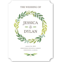 Wedding Program Cards: Gleeful Garden Wedding Program, White, 6x8 Flat Program