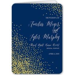 Wedding Program Cards: Effervescent Sparkle Wedding Program, Blue, 5x7 Folded Program