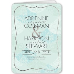 Wedding Program Cards: Tenderly Textured Wedding Program, Green, 5x7 Folded Program