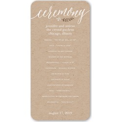 Wedding Program Cards: Delightful Blooms Wedding Program, Blue, 4x8 Flat Program