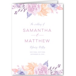 Wedding Program Cards: Delicate Blooms Wedding Program, White, 5x7 Folded Program