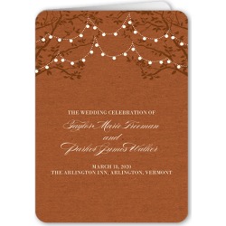 Wedding Program Cards: Enlightened Evening Wedding Program, Orange, 5x7 Folded Program