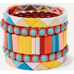 Roxanne Assoulin - Cinque Terre Set Of Five Enamel Bracelets - Yellow