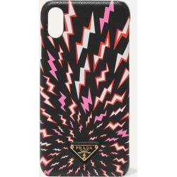 Prada - Printed Textured-leather Iphone Xs Max Case - Black