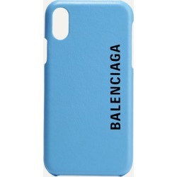 Balenciaga - Printed Textured-leather Iphone X Case - Light blue